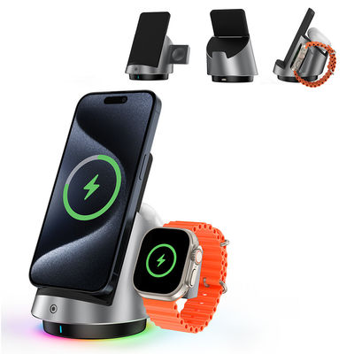 주문 3 In 1 기능 Magsafe 책상 충전기 압축 해제 및 주변 조명 online manufacture