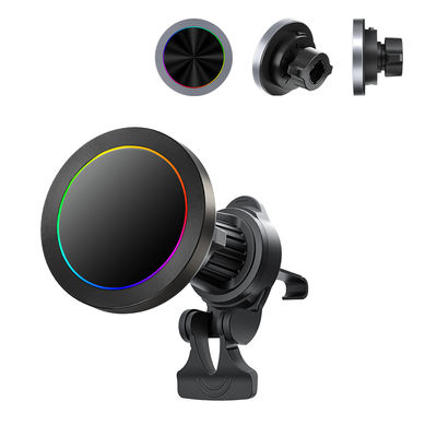 주문 알루미늄 합금 텍스처 RGB 조명 효과 조절 가능 최소 자동차 전화 홀더 고속 충전 아이폰 무선 충전기 무선 online manufacture