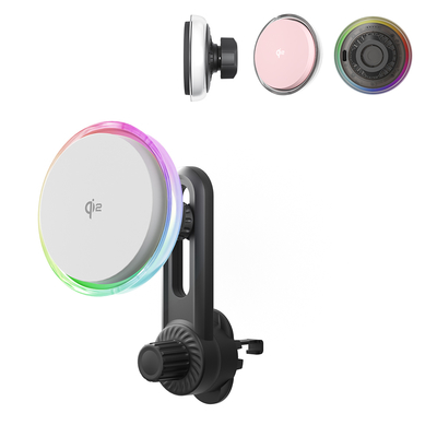 주문 QI2 Certified Magnetic Car Mount Wireless Charger With Cooling Fan And Starry Sky Light For Automotive online manufacture