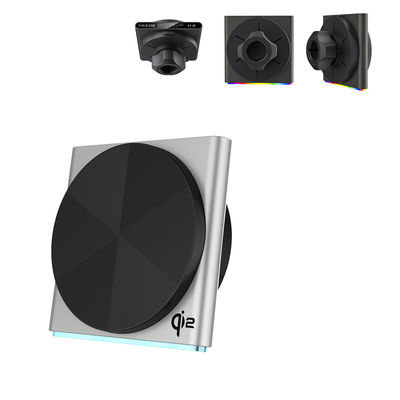 QI2 초얇은 디자인 픽업 램프, 금속, 초강성 자기 흡수, 무선 자동차 탑재 9 가지 색상 RGB 빛 효과 프로젝션 앰비언트 램프, 한 손으로 작동, 360도 회전, 빠른 충전